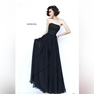 Sherri Hill Black Prom Dress Formal Evening Gown Style 1941 Womens Size 4